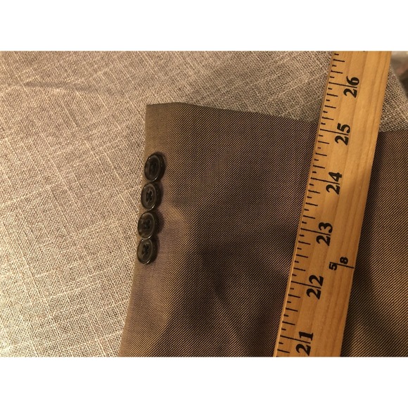 Joseph Abboud Suit Jacket Mens 44L Beige Wool Loro Piana Super 120s 2 Button USA - Picture 11 of 12